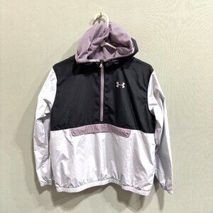 Under Armour Youth Hooded Windbreaker YXL Black/White/Purple